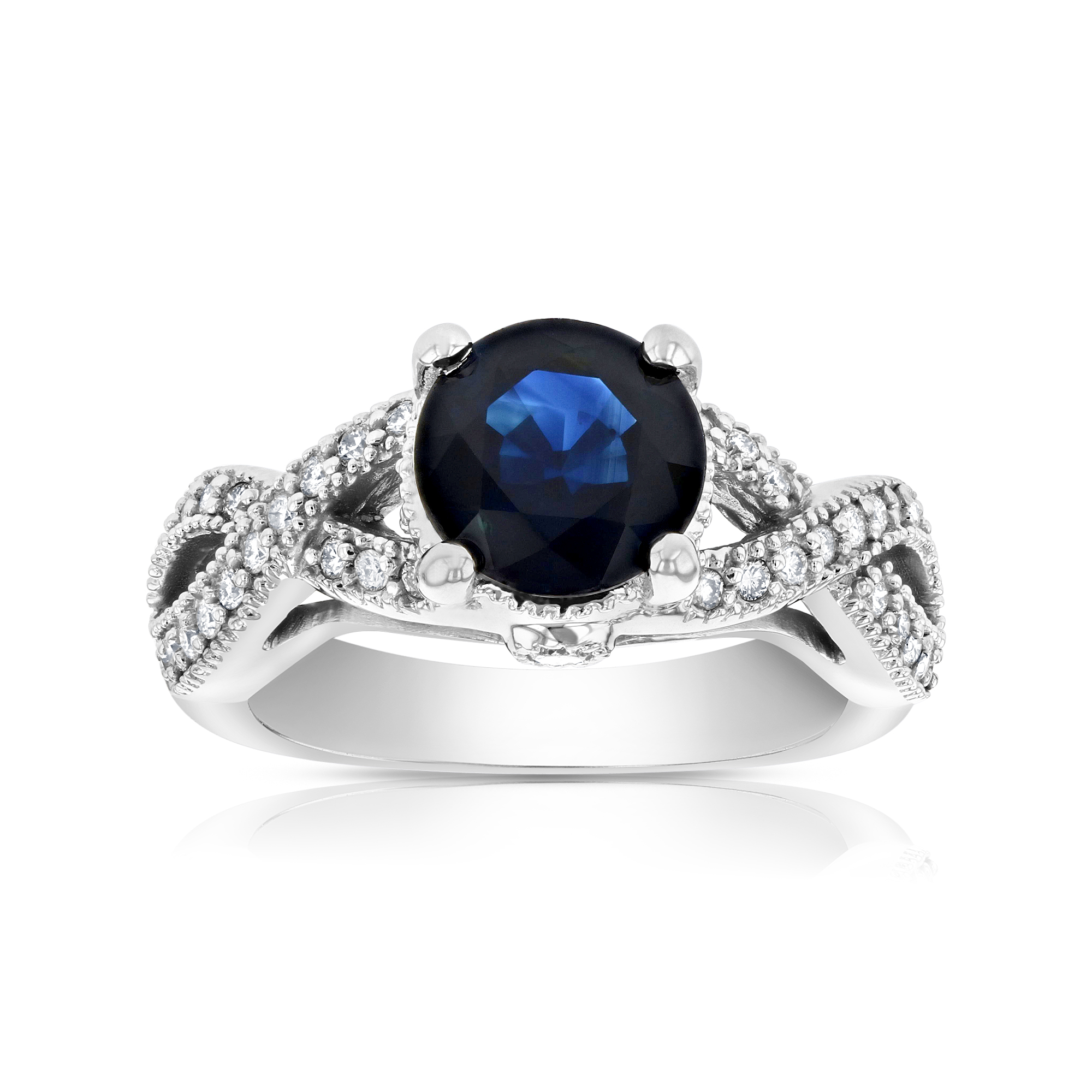 View 0.40ctw Diamond and Sapphire Ring in 14k Gold