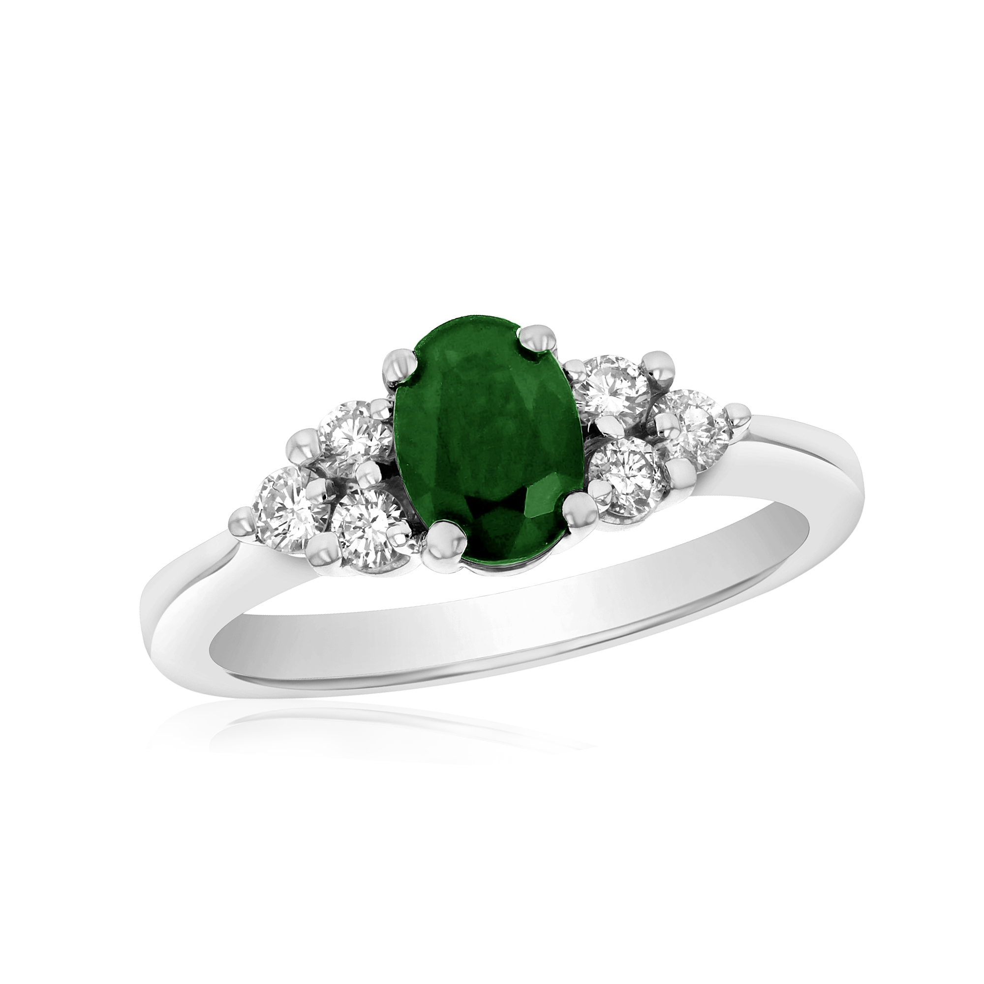 View 0.30ctw Diamond and Emerald Ring in 14k Gold