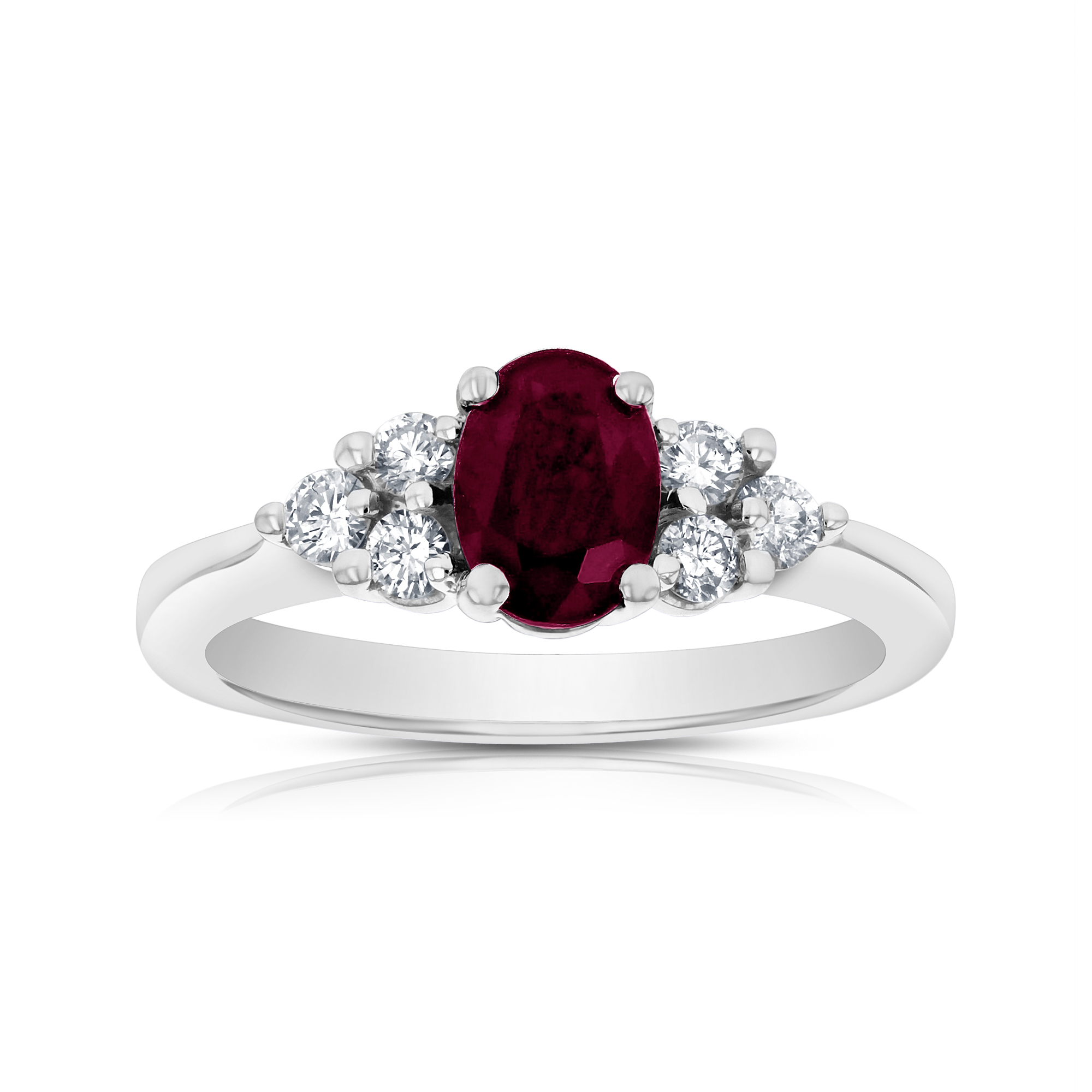 View 0.30ctw Diamond and Ruby Ring in 14k Gold