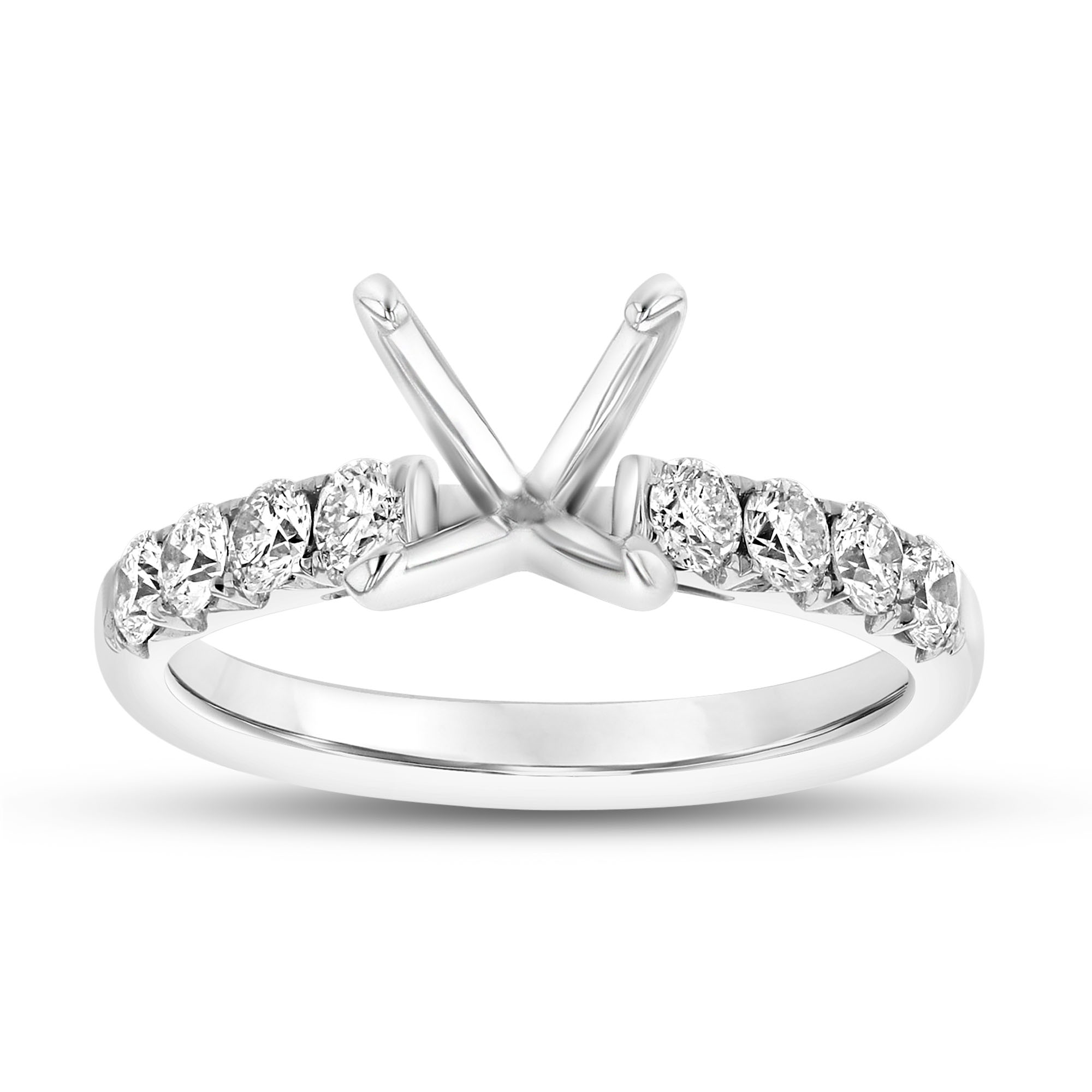 0.60ctw Diamond Semi Mount Engagement Ring in 18k White Gold