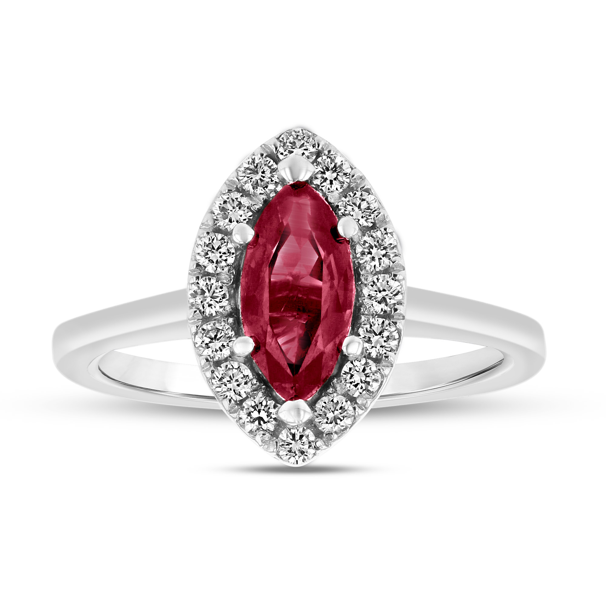 1.37ctw Diamond and Ruby Ring in 14k White Gold