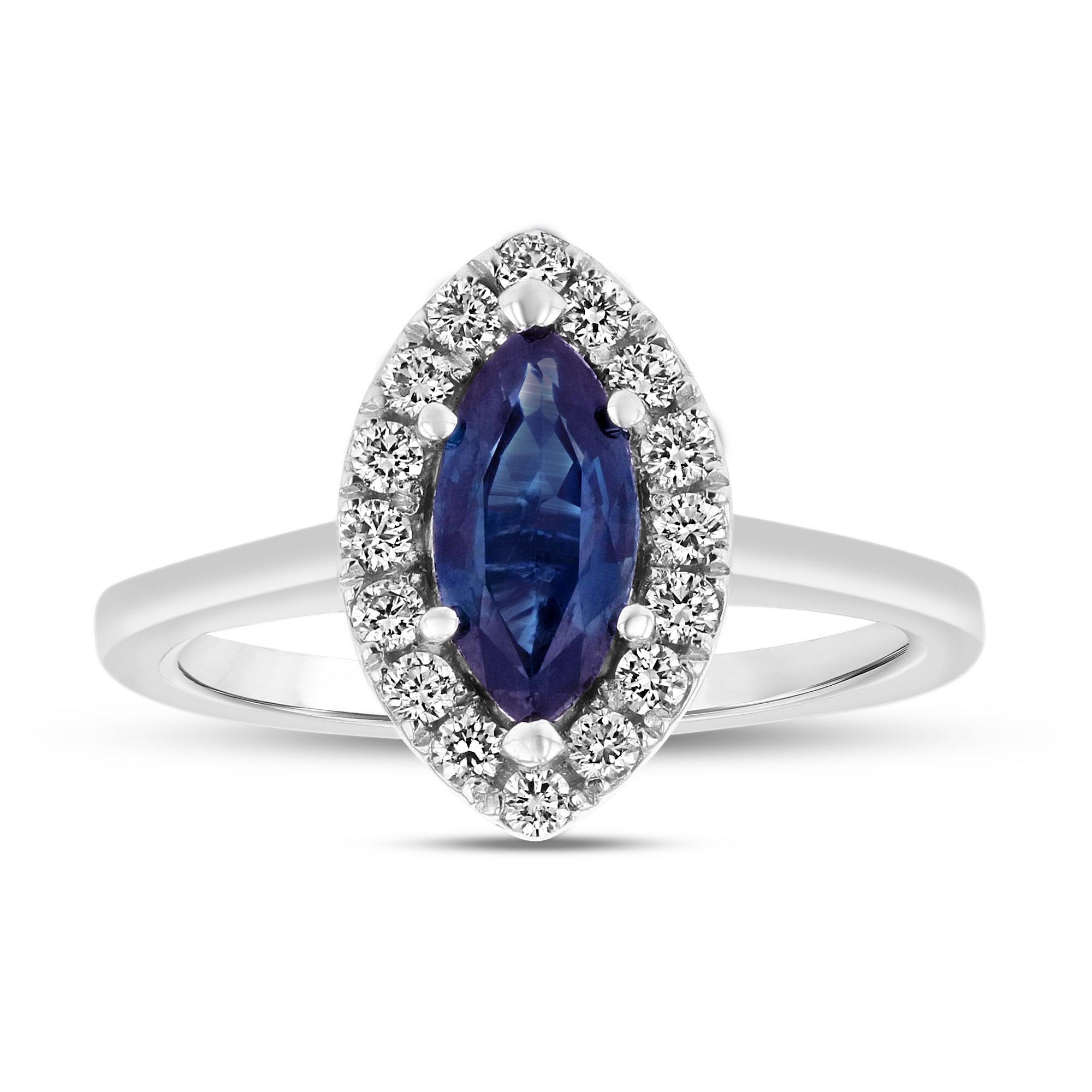 1.37ctw Diamond and Sapphire Ring in 14k White Gold