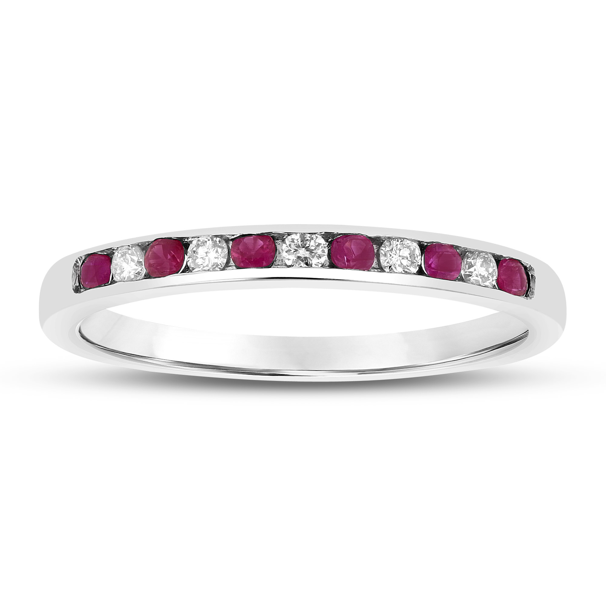 View 0.25ctw Diamond and Ruby Band in 14k Gold