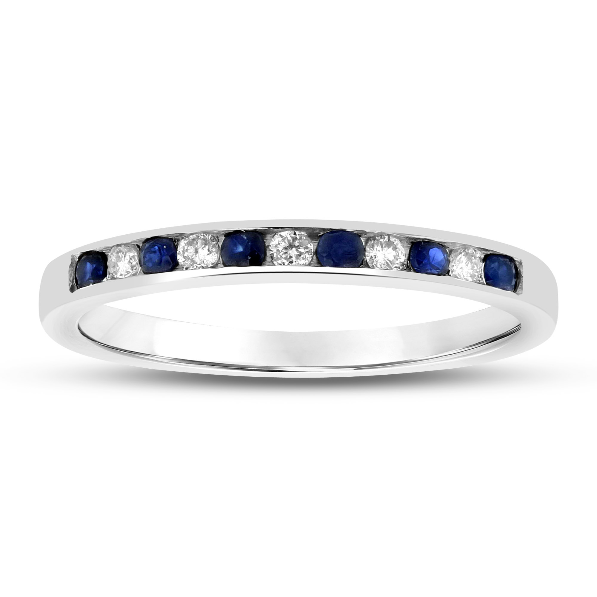View 0.27ctw Diamond and Sapphire Band in 14k Gold