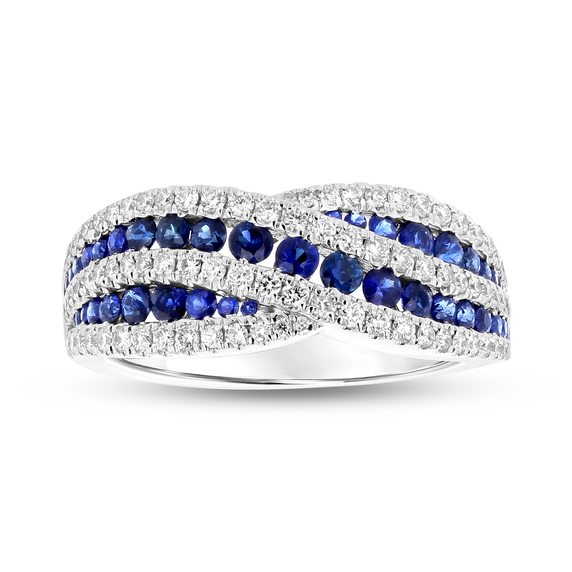 1.33ctw Diamond and Sapphire Ring in 18k White Gold