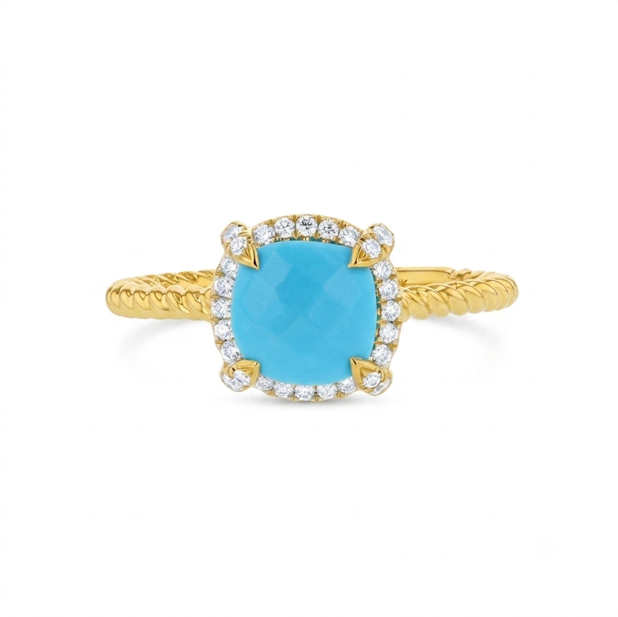 View 1.446tw Diamond and Turquoise Fashion Ring in14k White Gold