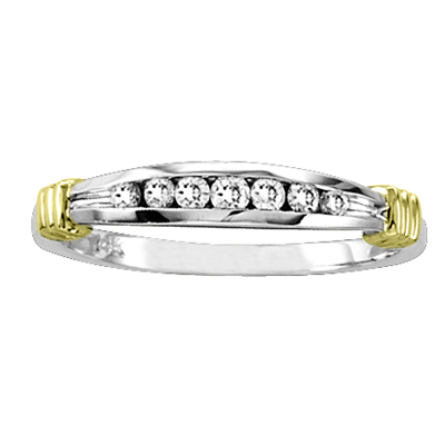 14k Gold Channel Set Wedding Band with 0.15ct tw Diamonds