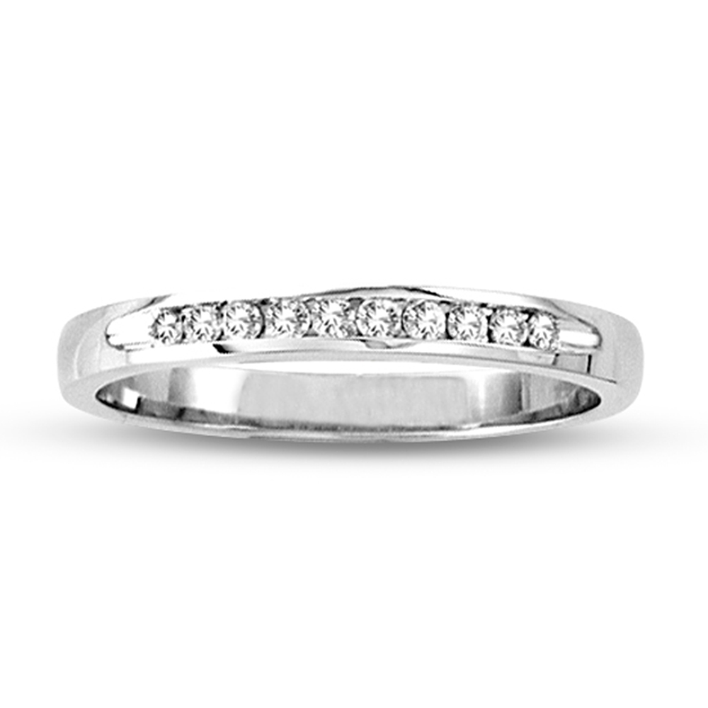14k Gold Channel Set Wedding Band or Anniversary Ring with 0.10ct tw 10 Stone Round Diamonds H-I SI Quality Bridal