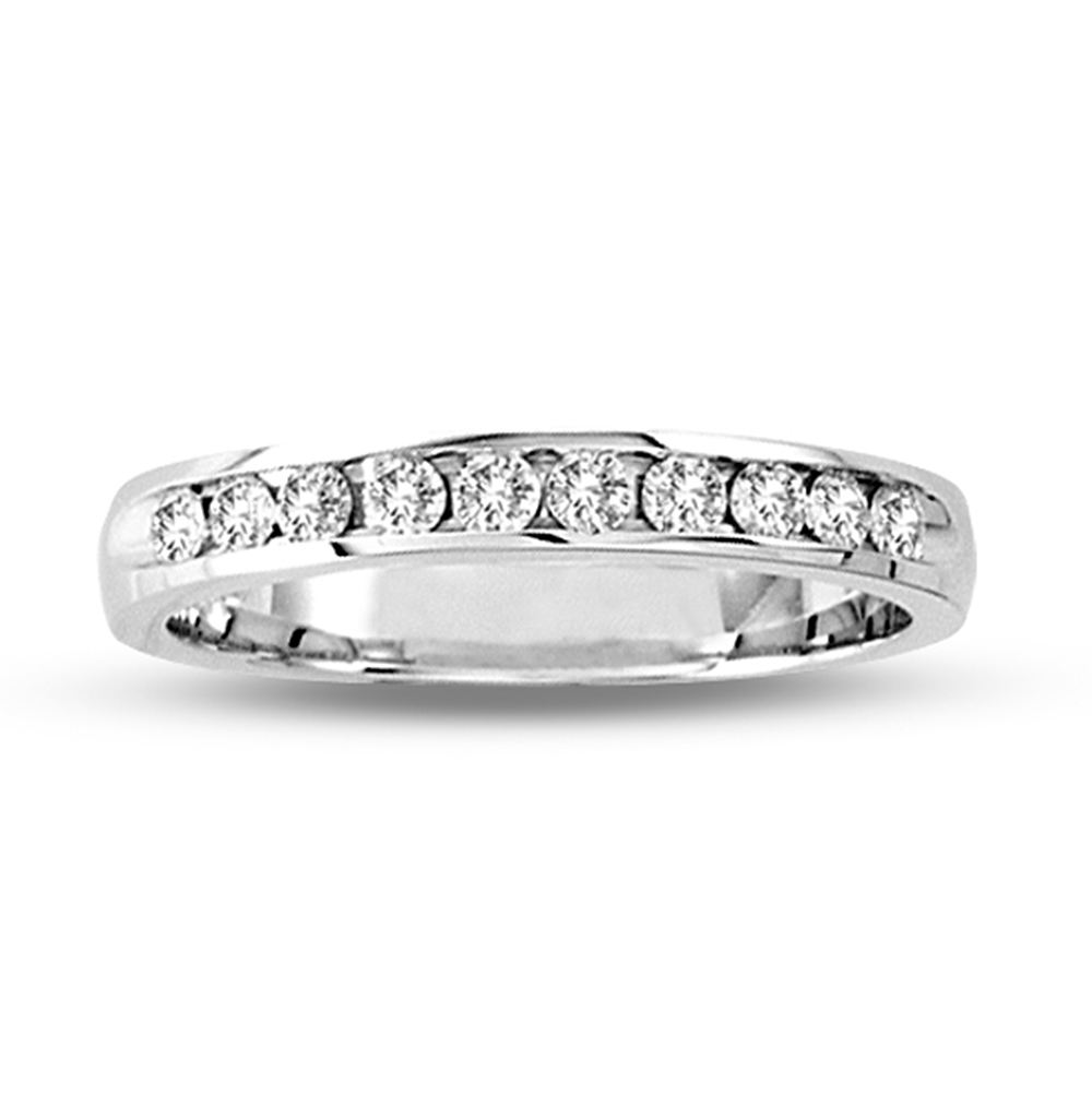 14k Gold Channel Set Wedding Band or Anniversary Ring  with 0.20ct tw 10 Stone Round Diamonds H-I SI Quality Bridal