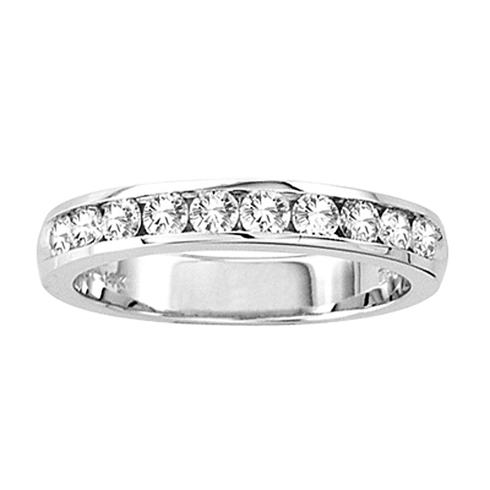 14k Gold Channel Set Wedding Ring or Anniversary Band with 0.50ct tw 10 Stone Round Diamonds H-I SI Quality Bridal 
