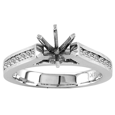 14k Gold Engagement Semi-Mount Ring with 0.35 ct tw Round Diamonds