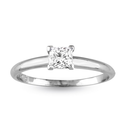 View 0.25ct Princess Cut Diamond Solitaire Ring 14k Gold H-J SI2-I1 Quality