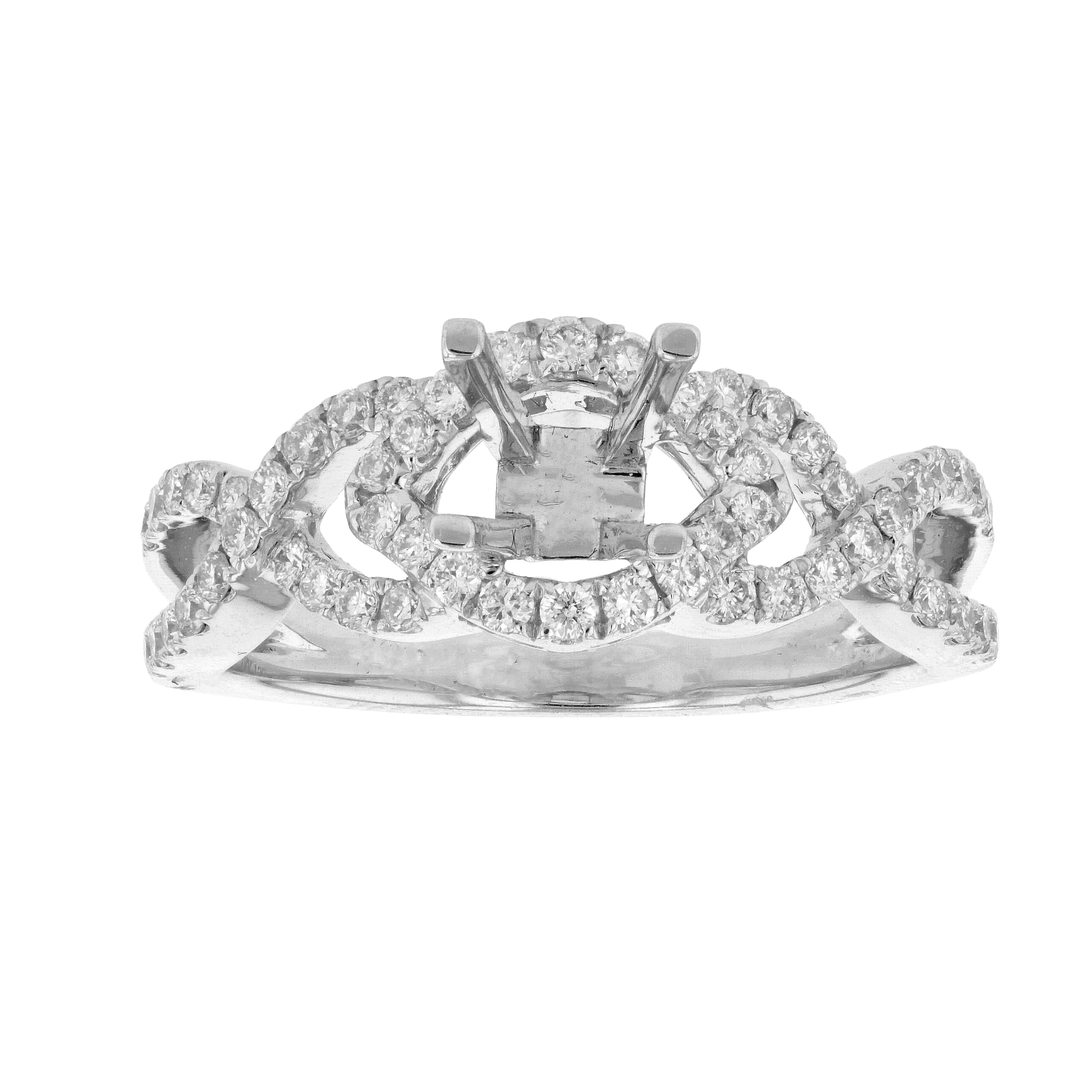 View 0.44ctw Diamond Semi Mount Engagement Ring in 18k White Gold