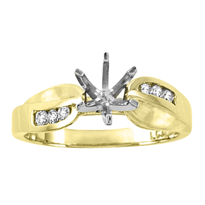 14k Gold Engagement Semi-Mount Ring with 0.12 ct tw Round Diamonds